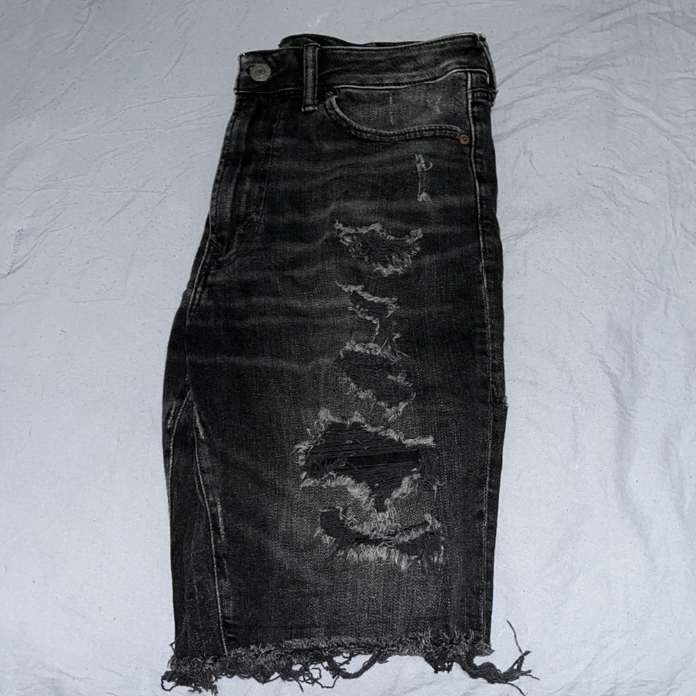 Mens Black Jean shorts